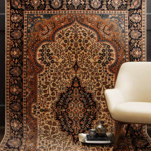 Amber Kiss Kashan Vintage Rug - The Verasaa Collections