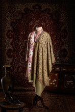 Load image into Gallery viewer, Pickle Green Angelonia Jaali Kashmiri Pashmina Stole - The Verasaa Collections
