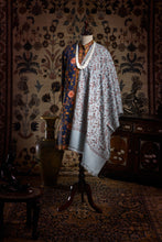 Load image into Gallery viewer, Grey Vines Jaali Toosha Kashmiri Stole - The Verasaa Collections
