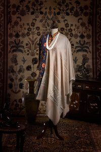 Beige II Palla Kashmiri Pashmina Stole - The Verasaa Collections