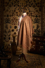 Load image into Gallery viewer, Brown Red Vines Jaali Toosha Kashmiri Stole - The Verasaa Collections
