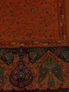 Details of Orange Shawl Kalamkari Pashmina Stole