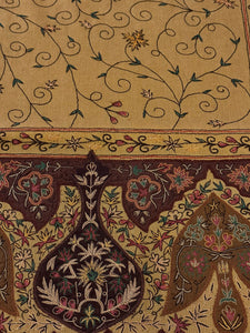 Details of Tan Brown Shawl Kalamkari Pashmina Stole