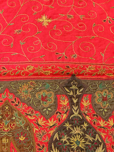 Details of Red Shawl Kalamkari Pashmina Stole