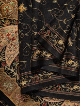 Load image into Gallery viewer, Details of Black Shawl Kalamkari Pashmina Stole
