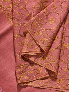 Red Alstroemeria Jaali Toosha Kashmiri Stole - The Verasaa Collections