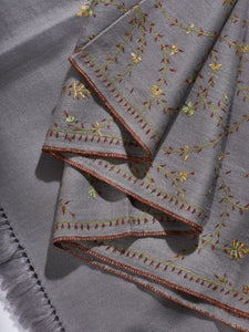 Grey Sedum Jaali Toosha Kashmiri Stole - The Verasaa Collections