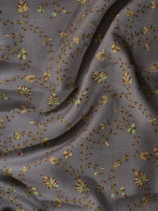 Grey Sedum Jaali Toosha Kashmiri Stole - The Verasaa Collections