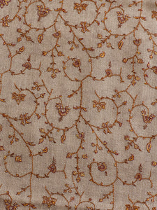 Beige Frangipani Jaali Toosha Kashmiri Stole - The Verasaa Collections