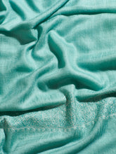 Load image into Gallery viewer, Sky Blue Pansy Kashmiri Pashmina Stole - The Verasaa Collections
