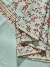 Load image into Gallery viewer, Teal Paisley Freesia Jaali Toosha Kashmiri Stole - The Verasaa Collections
