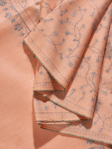 Orange Cream Freesia Jaali Toosha Kashmiri Stole - The Verasaa Collections