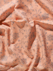 Orange Cream Freesia Jaali Toosha Kashmiri Stole - The Verasaa Collections