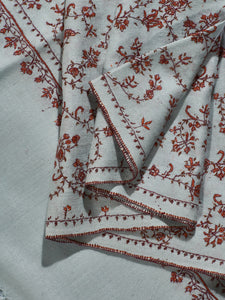 Grey Vines Jaali Toosha Kashmiri Stole - The Verasaa Collections