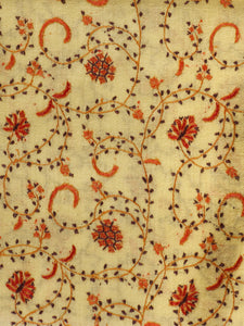 Amaranthus Yellow Jaali Toosha Kashmiri Stole - The Verasaa Collections