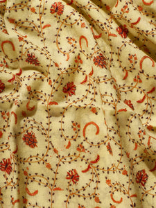 Amaranthus Yellow Jaali Toosha Kashmiri Stole - The Verasaa Collections