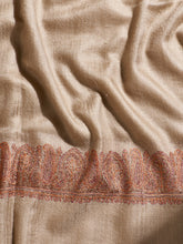 Load image into Gallery viewer, Light Brown Palla Kashmiri Pashmina Stole - The Verasaa Collections
