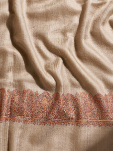 Light Brown Palla Kashmiri Pashmina Stole - The Verasaa Collections