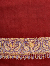 Load image into Gallery viewer, Red Paisley II Palla Kashmiri Pashmina Stole - The Verasaa Collections
