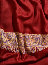 Load image into Gallery viewer, Red Paisley II Palla Kashmiri Pashmina Stole - The Verasaa Collections
