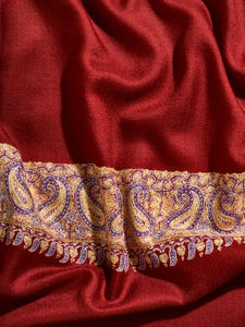 Red Paisley II Palla Kashmiri Pashmina Stole - The Verasaa Collections