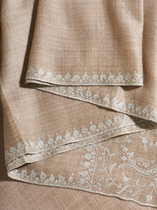 Beige II Palla Kashmiri Pashmina Stole - The Verasaa Collections