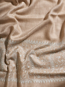 Beige II Palla Kashmiri Pashmina Stole - The Verasaa Collections