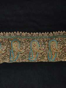 Black Paisley II Palladar Pashmina Kashmiri Stole - The Verasaa Collections