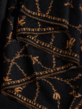 Load image into Gallery viewer, Black Alchemilla II Jaali Kashmiri Pashmina Stole - The Verasaa Collections
