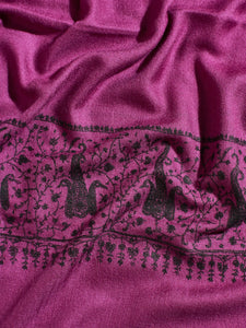 Purple Alchemilla Palla Kashmiri Pashmina Stole - The Verasaa Collections